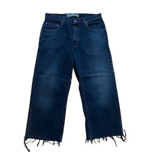 Levi’s 569 men Loose straight cut out black jeans raw hems size 33
